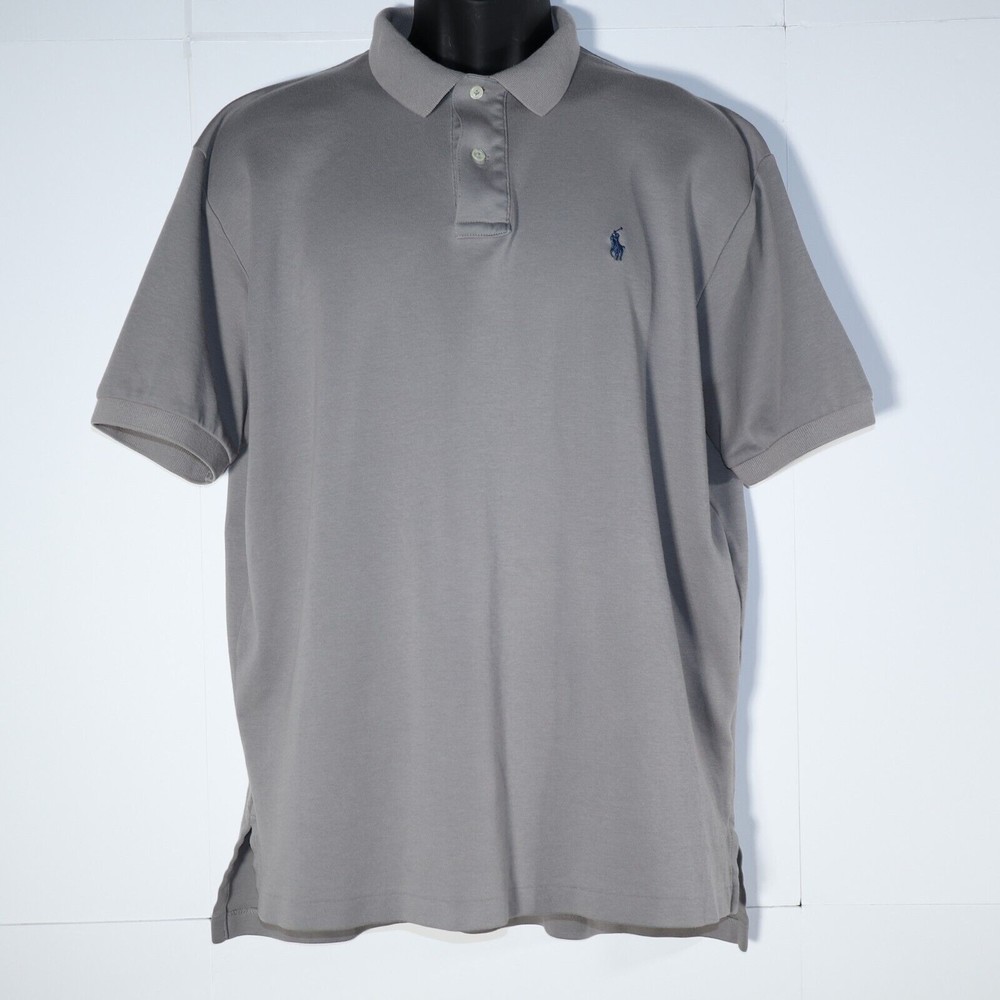 Polo by Ralph Lauren Mens Grey Short Sleeve Cotton Shirt Size L